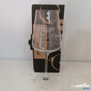 Auktion Leonardo Weinglass mit Aufschrift 