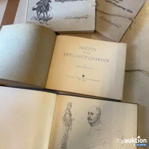 Artikel Nr. 381884: Konvolut, 4 gleiche Ausgaben der Skizzen aus dem Kriegshofquartier 1914 von Maler Ludwig Koch