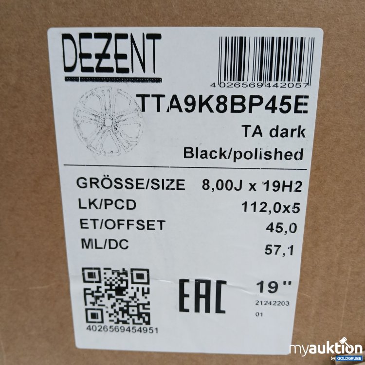 Artikel Nr. 798885: Dezent TTA9K8BP45E 8.00Jx19H2  19"