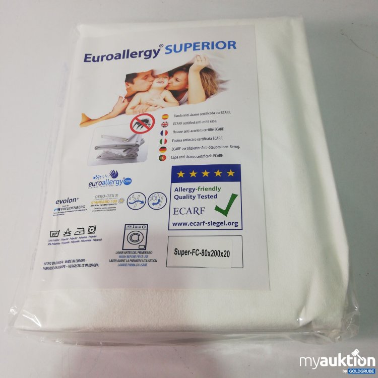 Artikel Nr. 432905: EuroallergySuperior Anti-Staubmilben Bezug 80x200x20cm