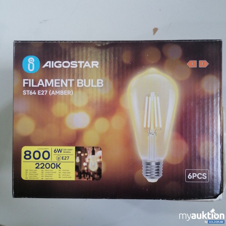 Artikel Nr. 762907: Aigostar Filament ST64 E27 6stk