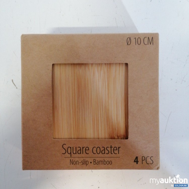 Artikel Nr. 424912: Square Coaster Non-slip-Bamboo