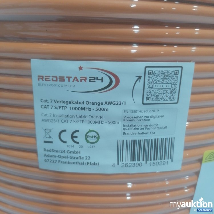 Artikel Nr. 782938: Redstar24 Cat. 7 Verlegekabel Orange AWG23/1