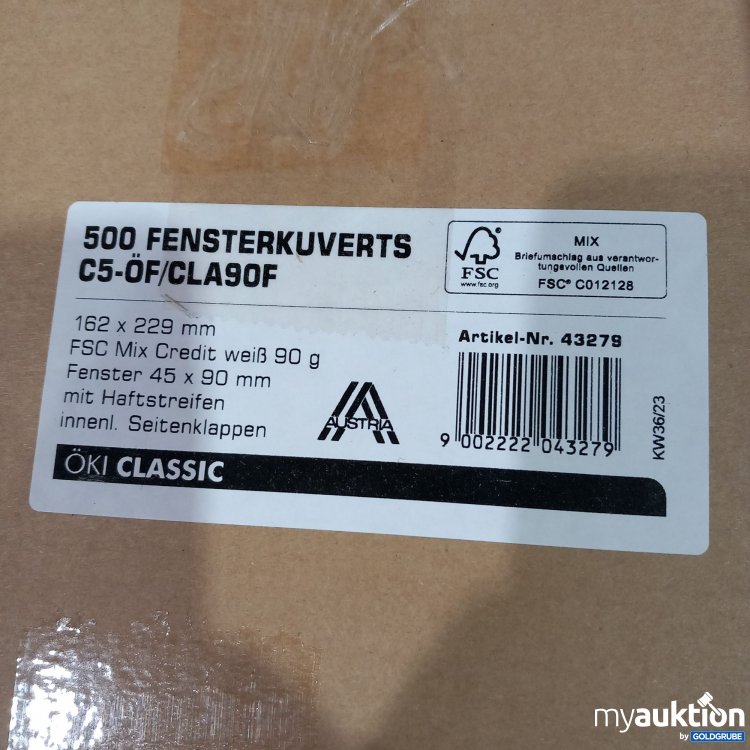 Artikel Nr. 515959: Öki classic 500 Fensterkuverts C5-ÖF/CLA90F