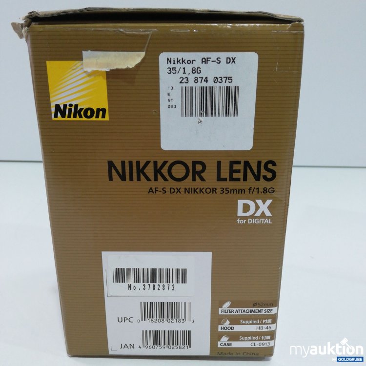 Artikel Nr. 782964: Nikon Nikkor Lens AF-S DX NIKKOR 35MM f/1.8G 