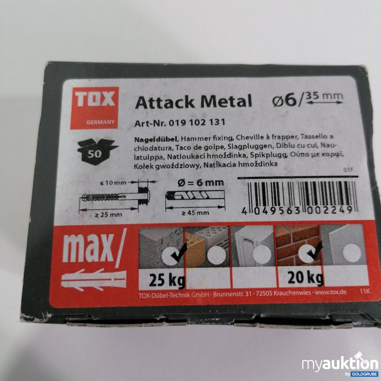 Artikel Nr. 783970: Tox Attack Metal Nageldübel 019102131 50stk 