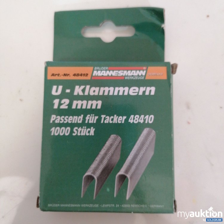 Artikel Nr. 757990: Mannesmann U-Klammern 12mm 1000stk