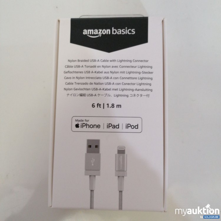 Artikel Nr. 754994: Amazonbasic Geflochrenes USBA Cable aus Nylon mit Lighting Stecker 