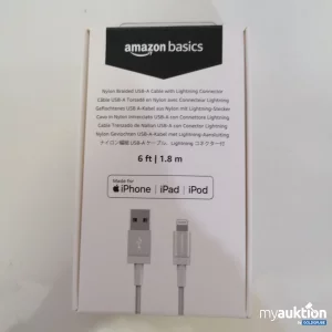 Auktion Amazonbasic Geflochrenes USBA Cable aus Nylon mit Lighting Stecker 