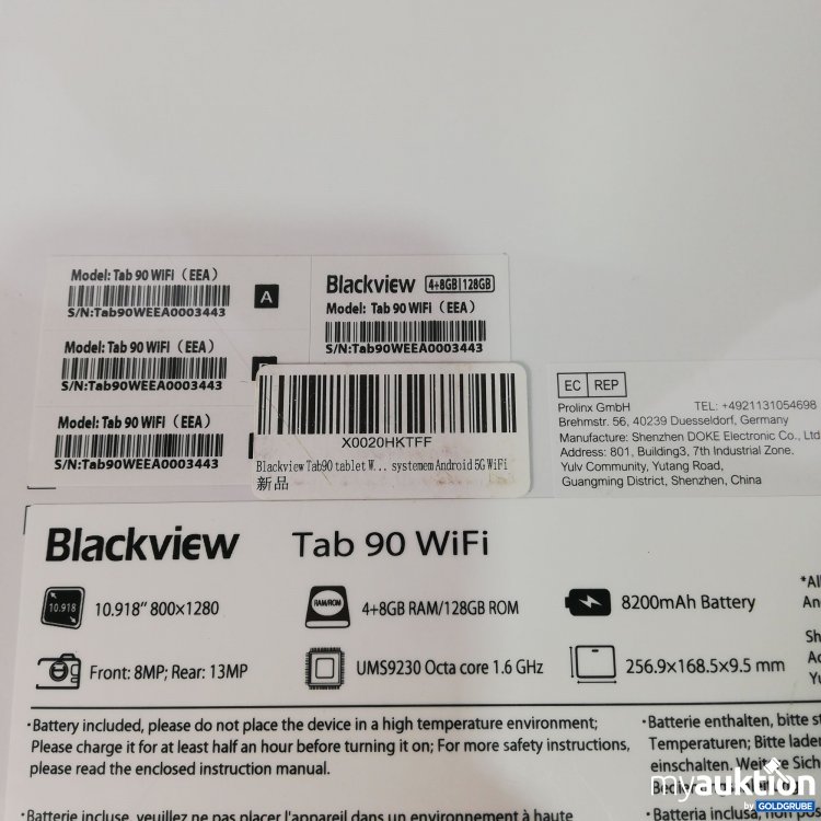 Artikel Nr. 782995: Blackview Tab 90 WiFi 128GB