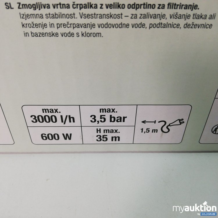 Artikel Nr. 782996: Gardena Gartenpumpe 3000l/h 600W 